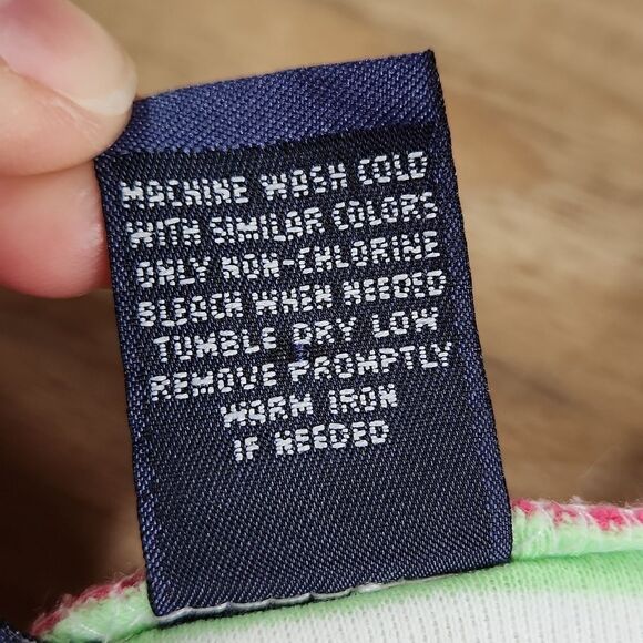 🔺️Mountain Lake White & Multicolored Stripe Button Cardigan Medium - Picture 10 of 10